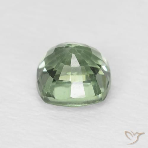 Saphir Vert forêt léger naturelle Coussin, 0.74 ct, VVS-VS