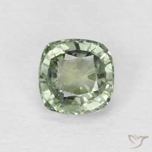 0.67ct Naturel Vert forêt léger Saphir, Coussin, VVS-VS, Photo A