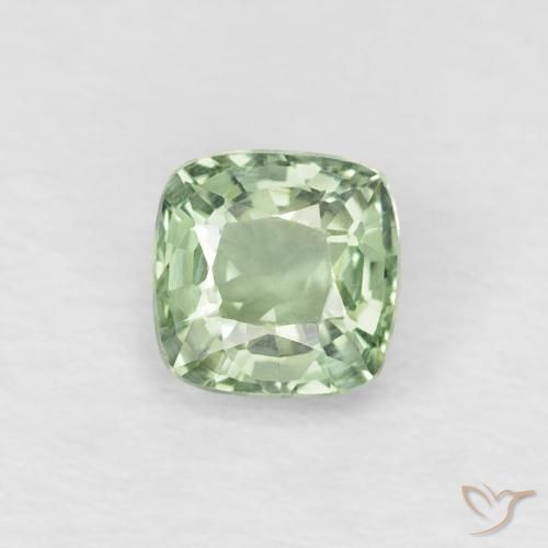 0.48ct Naturel Vert très clair Saphir, Coussin, VVS