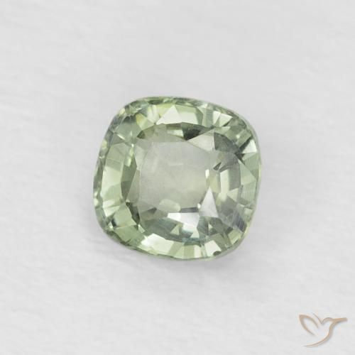 Saphir Vert clair naturelle Coussin, 0.48 ct, VVS-VS