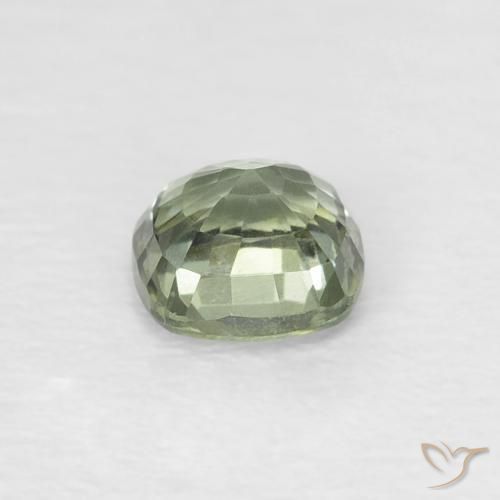 Saphir Vert clair naturelle Coussin, 0.48 ct, VVS-VS