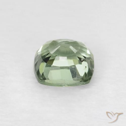 Saphir Vert mousse léger naturelle Coussin, 0.65 ct, VVS-VS
