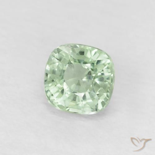 Saphir Vert océan léger naturelle Coussin, 0.54 ct, VVS-VS