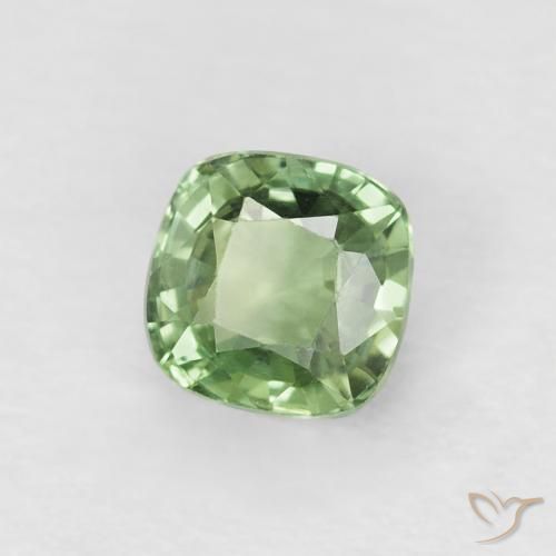 Saphir Vert terreux naturelle Coussin, 0.66 ct, VVS-VS