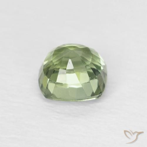 Saphir Vert terreux naturelle Coussin, 0.66 ct, VVS-VS