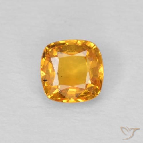 0.41ct Naturel Orange-or Saphir, Coussin, VS