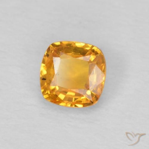 Saphir Orange-or naturelle Coussin, 0.41 ct, VS