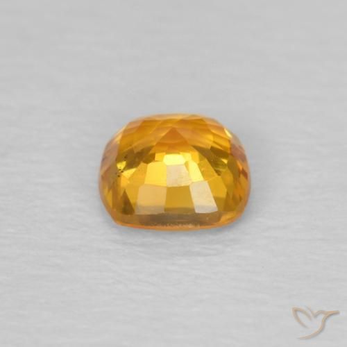 Saphir Orange-or naturelle Coussin, 0.41 ct, VS