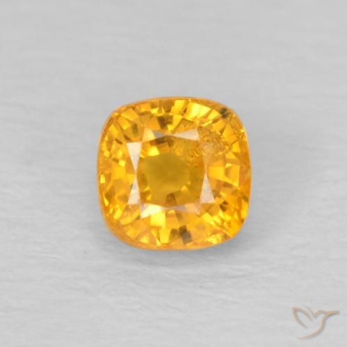 0.54ct Naturel Orange moyen Saphir, Coussin, VS
