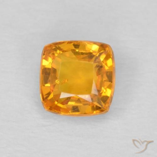 0.60ct Naturel Orange-or Saphir, Coussin, VS