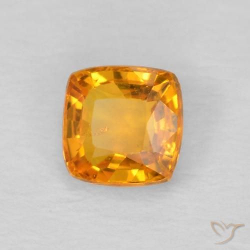 Saphir Orange-or naturelle Coussin, 0.60 ct, VS