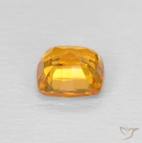 Saphir Orange-or naturelle Coussin, 0.60 ct, VS