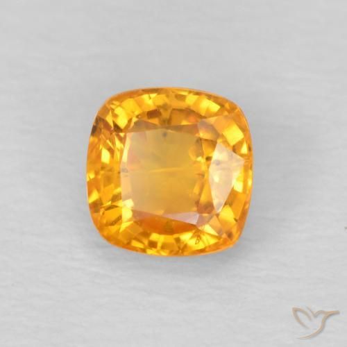 Saphir Orange-or naturelle Coussin, 0.62 ct, VS