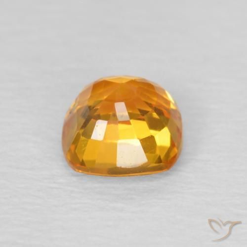 Saphir Orange-or naturelle Coussin, 0.62 ct, VS