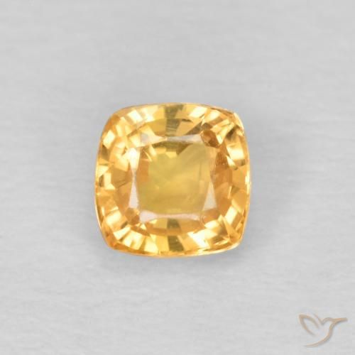 0.49ct Naturel Orange-or léger Saphir, Coussin, VS