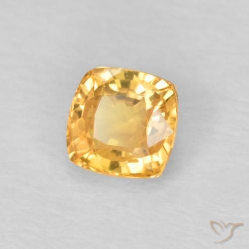 Saphir Orange-or léger naturelle Coussin, 0.49 ct, VS