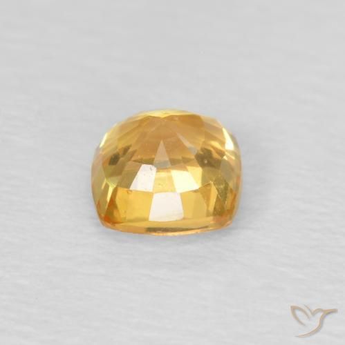Saphir Orange-or léger naturelle Coussin, 0.49 ct, VS