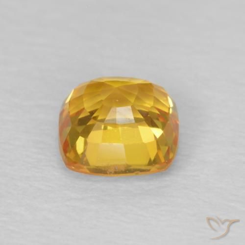 Saphir Orange-or naturelle Coussin, 0.68 ct, VS