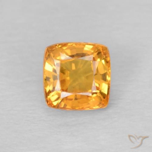 0.56ct Naturel Miel Orange Saphir, Coussin, VS