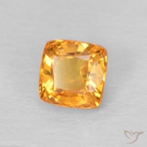 Saphir Miel Orange naturelle Coussin, 0.56 ct, VS