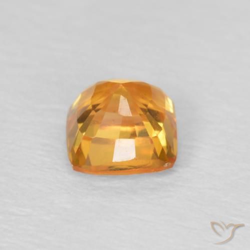 Saphir Miel Orange naturelle Coussin, 0.56 ct, VS