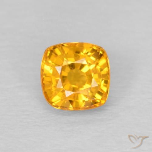 0.53ct Naturel Orange-or Saphir, Coussin, VS