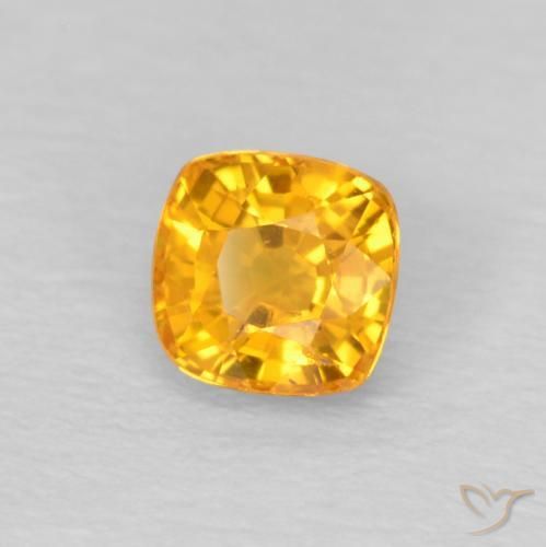 Saphir Orange-or naturelle Coussin, 0.53 ct, VS