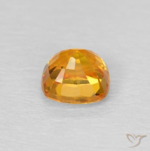 Saphir Orange-or naturelle Coussin, 0.53 ct, VS