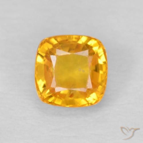 0.77ct Naturel Orange moyen Saphir, Coussin, VS