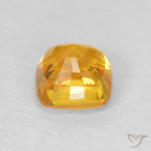 Saphir Orange moyen naturelle Coussin, 0.77 ct, VS