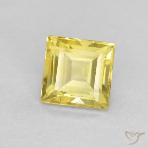Saphir Jaune brunâtre naturelle Carré, 0.51 ct, VVS-VS