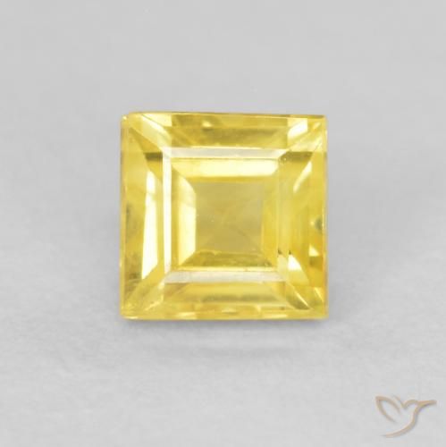 0.60ct Naturel Jaune moyen Saphir, Carré, VVS-VS