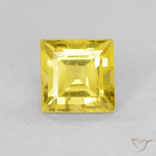 Saphir Jaune miel naturelle Carré, 0.57 ct, VVS-VS