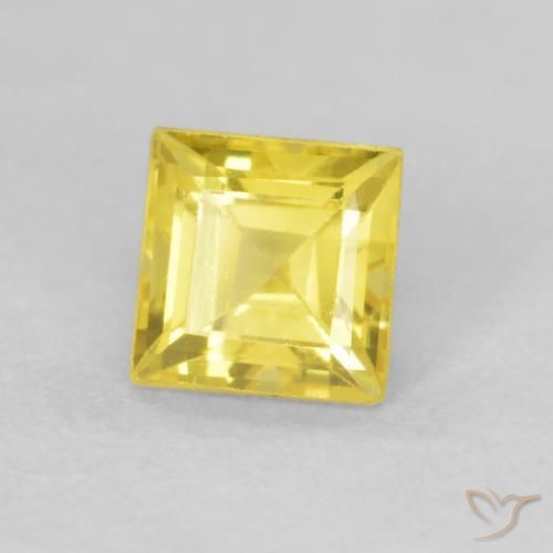 Saphir Jaune miel naturelle Carré, 0.57 ct, VVS-VS