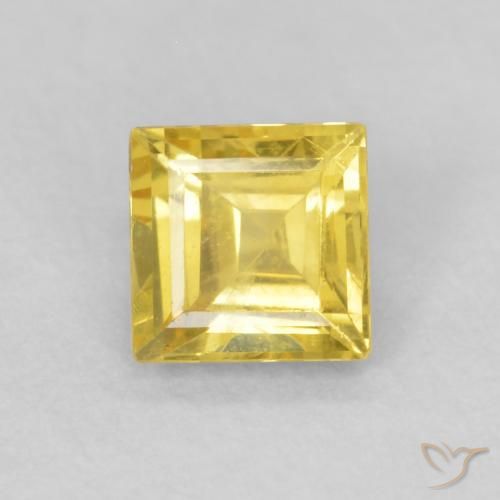 0.49ct Naturel Jaune miel Saphir, Carré, VVS-VS
