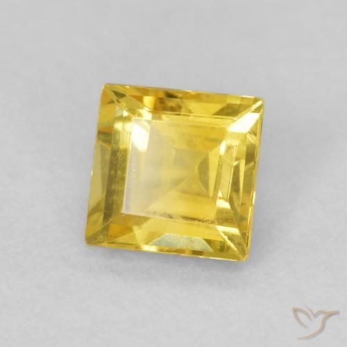 Saphir Jaune miel naturelle Carré, 0.49 ct, VVS-VS