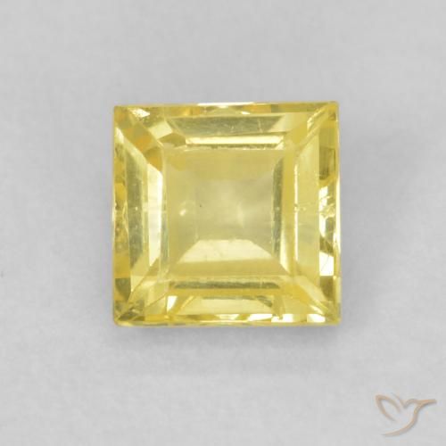 0.57ct Naturel Bourdon jaune Saphir, Carré, VVS-VS