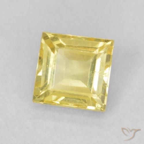 Saphir Bourdon jaune naturelle Carré, 0.57 ct, VVS-VS