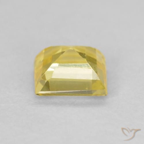 Saphir Bourdon jaune naturelle Carré, 0.57 ct, VVS-VS