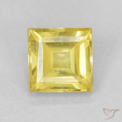 0.64ct Naturel Medium Light-Yellow Saphir, Carré, VS