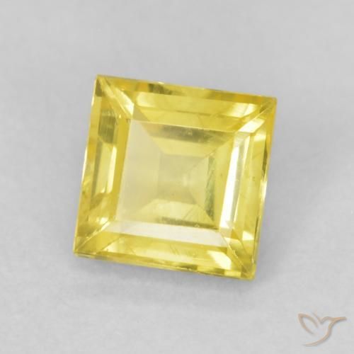 Saphir Medium Light-Yellow naturelle Carré, 0.64 ct, VS