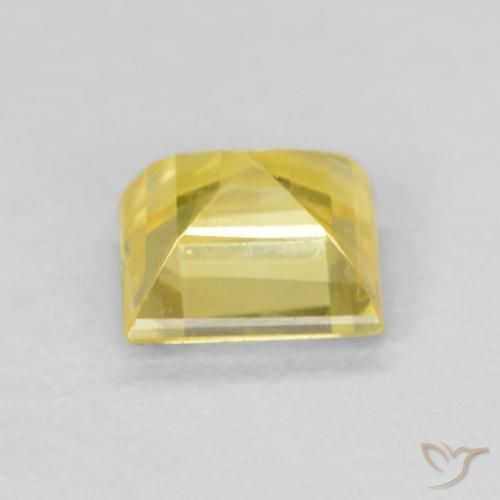 Saphir Medium Light-Yellow naturelle Carré, 0.64 ct, VS