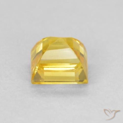 Saphir Jaune miel naturelle Carré, 0.63 ct, VS