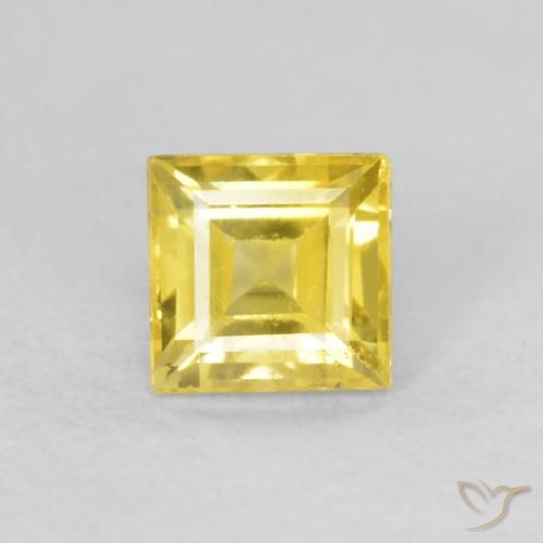 0.52ct Naturel Jaune moyen Saphir, Carré, VS