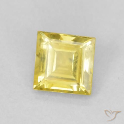 Saphir Jaune miel léger naturelle Carré, 0.48 ct, VS