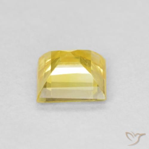 Saphir Jaune miel léger naturelle Carré, 0.48 ct, VS