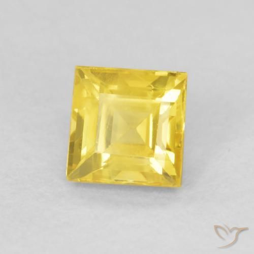Saphir Jaune moyen naturelle Carré, 0.51 ct, VS