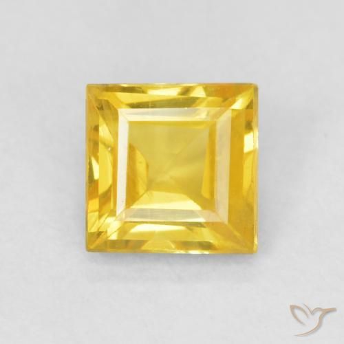 0.56ct Naturel Orange doré Saphir, Carré, VS