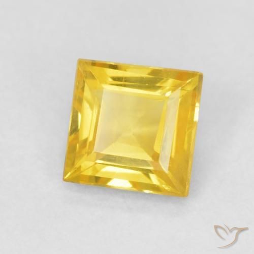 Saphir Orange doré naturelle Carré, 0.56 ct, VS