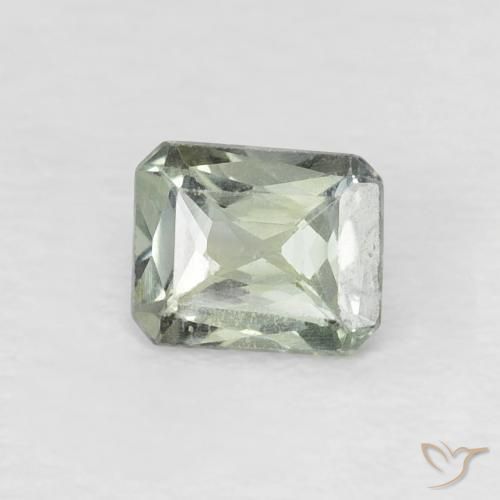 Saphir Gris vert naturelle Octogone / coupe Émeraude, 0.55 ct, VS